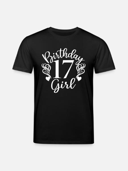 17e verjaardag meisje, 17 jaar oud cadeau voor tieners - Stanley/Stella Uniseks bio-T-Shirt CREATOR  - zwart