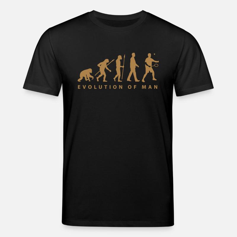 badminton_evolution_02__b_1c - Stanley/Stella CREATOR Unisex Organic T-Shirt - black