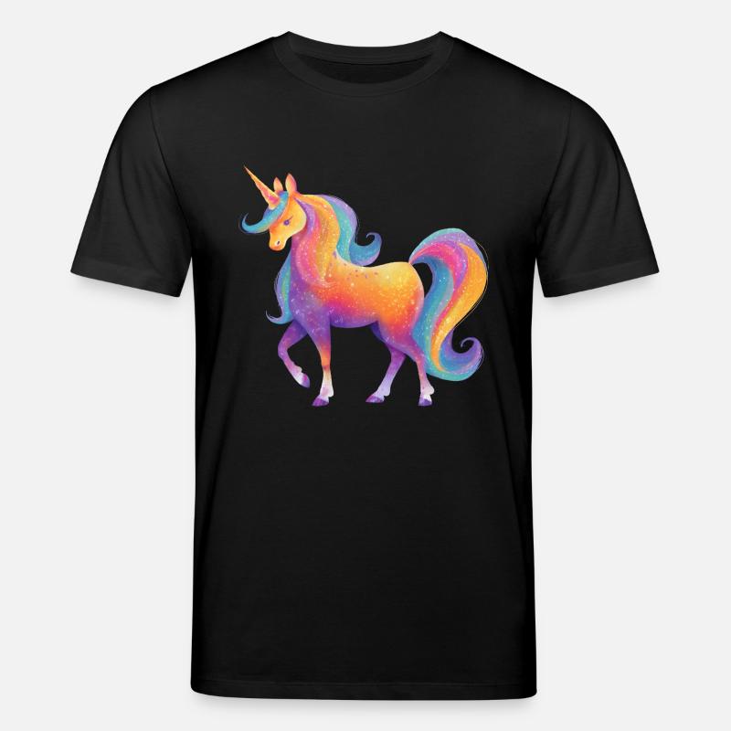 Glitzer Regenbogen Einhorn - Stanley/Stella Unisex Bio-T-Shirt CREATOR  - Schwarz