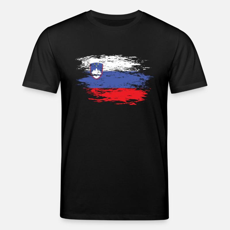 Drapeau de la Slovénie utilisé - T-shirt bio CREATOR Stanley/Stella Unisexe - noir