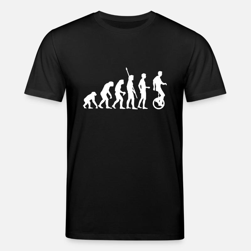 evolution_einradfahrer_1c - T-shirt bio CREATOR Stanley/Stella Unisexe - noir