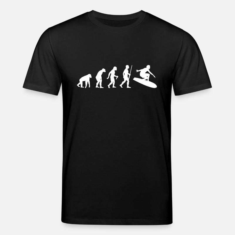 Évolution des surfeurs - T-shirt bio CREATOR Stanley/Stella Unisexe - noir