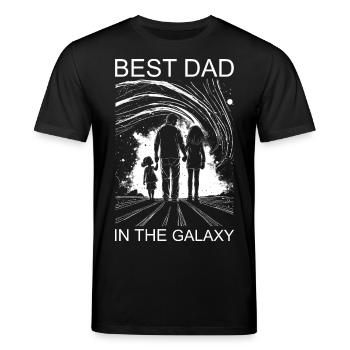 Père Fille Papa Filles Meilleur Papa de la galaxie - T-shirt bio CREATOR Stanley/Stella Unisexe - noir - Devant - Alina (178cm) & Michal (187cm)