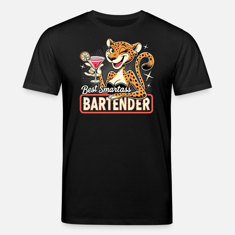 Barkeeperin Barfrau Leopardin Leopard Geschenk - Stanley/Stella Unisex Bio-T-Shirt CREATOR  - Schwarz