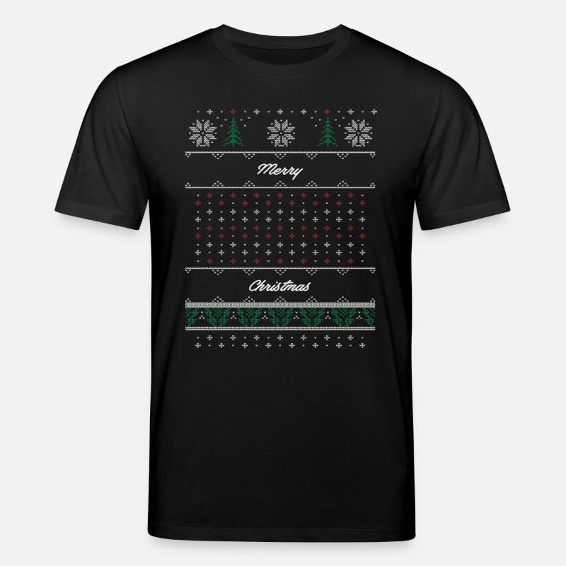 Merry Christmas Pattern - T-shirt bio CREATOR Stanley/Stella Unisexe - noir