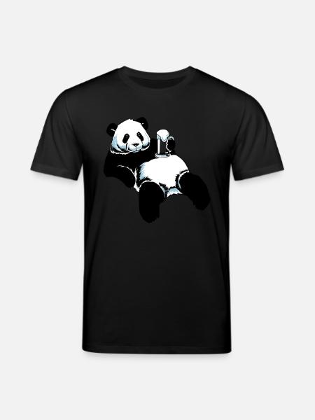 Partnershirt Panda - Papa - Stanley/Stella Unisex Bio-T-Shirt CREATOR - Schwarz
