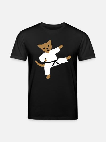 taekwondo cat - Stanley/Stella CREATOR Unisex Organic T-Shirt - black