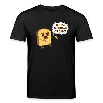 Zombie Toast: Nuss-Nougat-Creme - Stanley/Stella Unisex Bio-T-Shirt CREATOR  - Schwarz - Vorne - Alina (178cm) & Michal (187cm)
