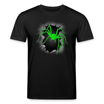 Spinnen Spinne Halloween Spinnen Phobie - Stanley/Stella Unisex Bio-T-Shirt CREATOR  - Schwarz - Vorne - Alina (178cm) & Michal (187cm)