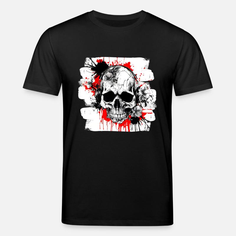 crâne éclaboussure trash polka tattoo - T-shirt bio CREATOR Stanley/Stella Unisexe - noir