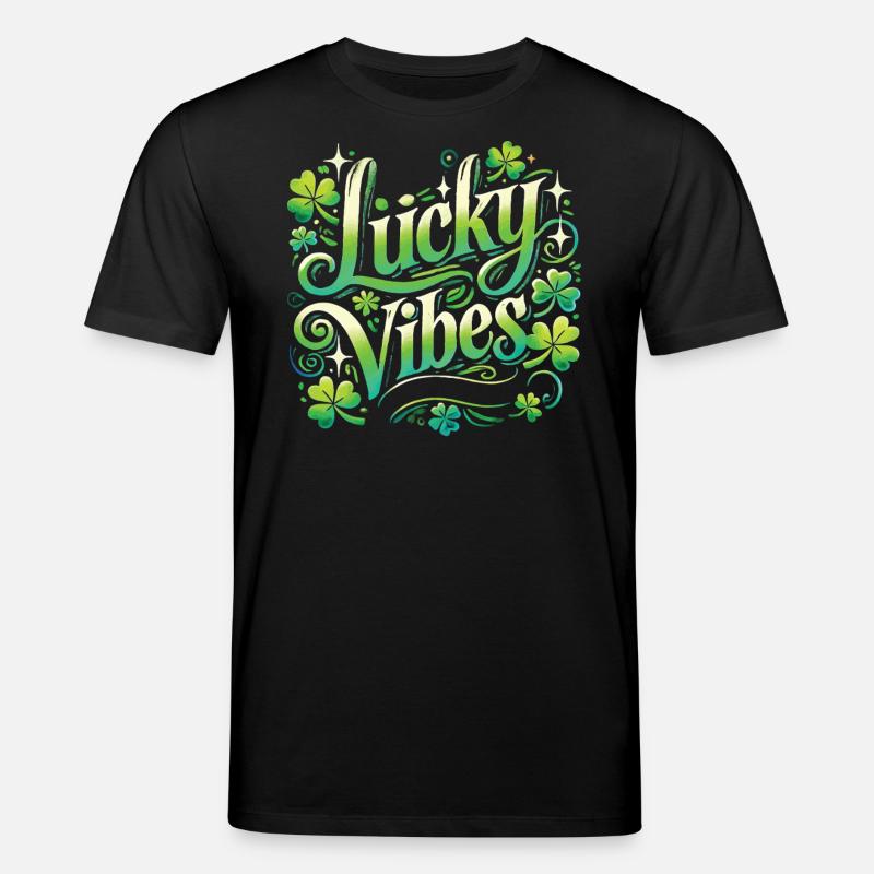 Saint-Patrick Lucky Vibes Design - T-shirt bio CREATOR Stanley/Stella Unisexe - noir