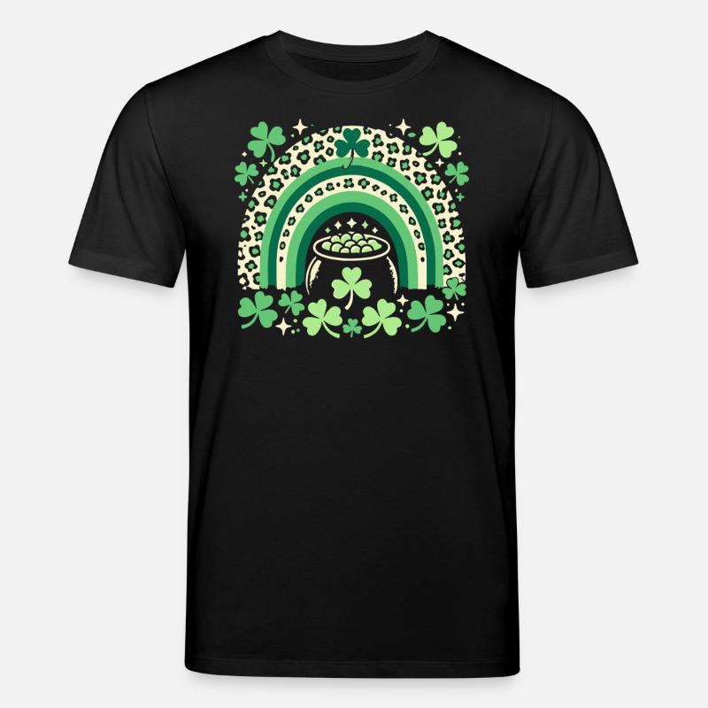 Saint-Patrick arc-en-ciel trèfle chance - T-shirt bio CREATOR Stanley/Stella Unisexe - noir