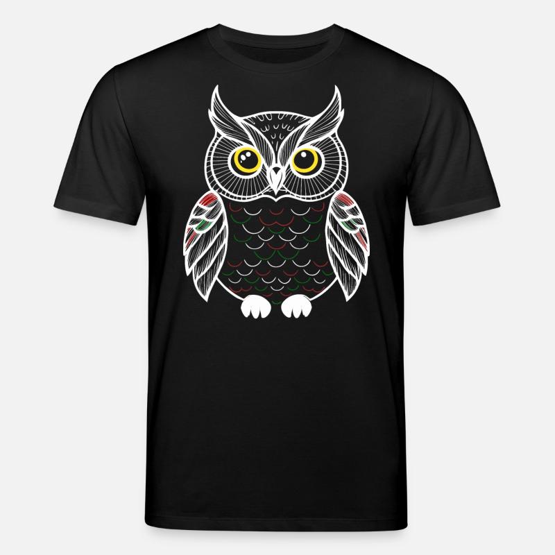 bunte Eule - Stanley/Stella Unisex Bio-T-Shirt CREATOR - Schwarz