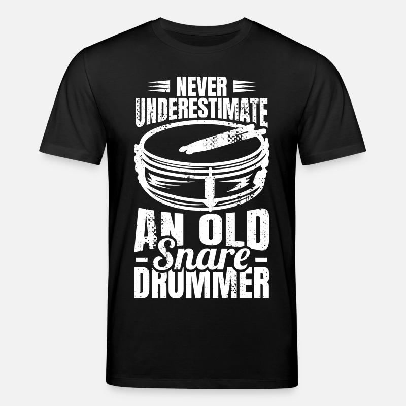 Never underestimate an old drummer - Stanley/Stella CREATOR Unisex Organic T-Shirt - black