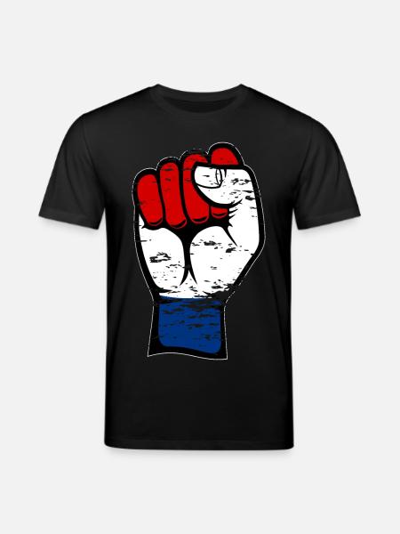 Holland flag fist used - Stanley/Stella CREATOR Unisex Organic T-Shirt - black