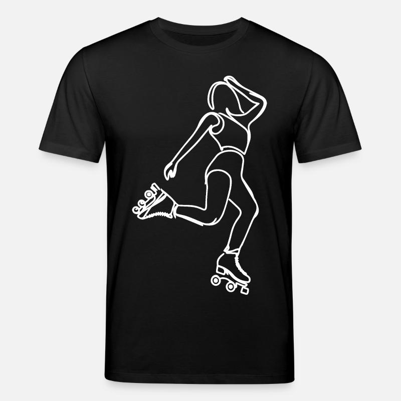 Rollschuhfahrerin Zeichnung - Stanley/Stella Unisex Bio-T-Shirt CREATOR - Schwarz