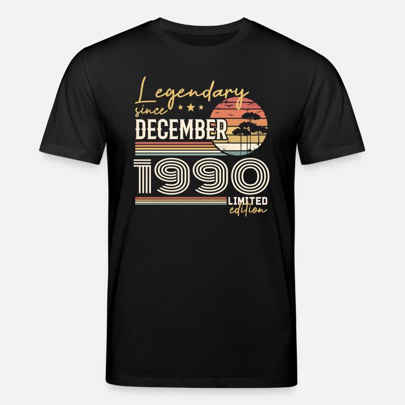 December 1990 35th Anniversary Gift - Stanley/Stella CREATOR Unisex Organic T-Shirt - black