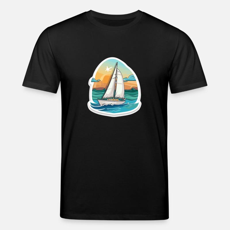 Segelboot - Illustration - Stanley/Stella Unisex Bio-T-Shirt CREATOR - Schwarz