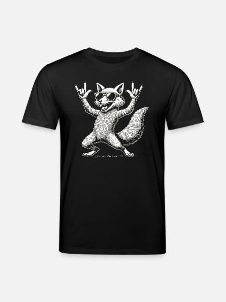 Rock Music Funny Fox Concert - Stanley/Stella CREATOR Unisex Organic T-Shirt - black