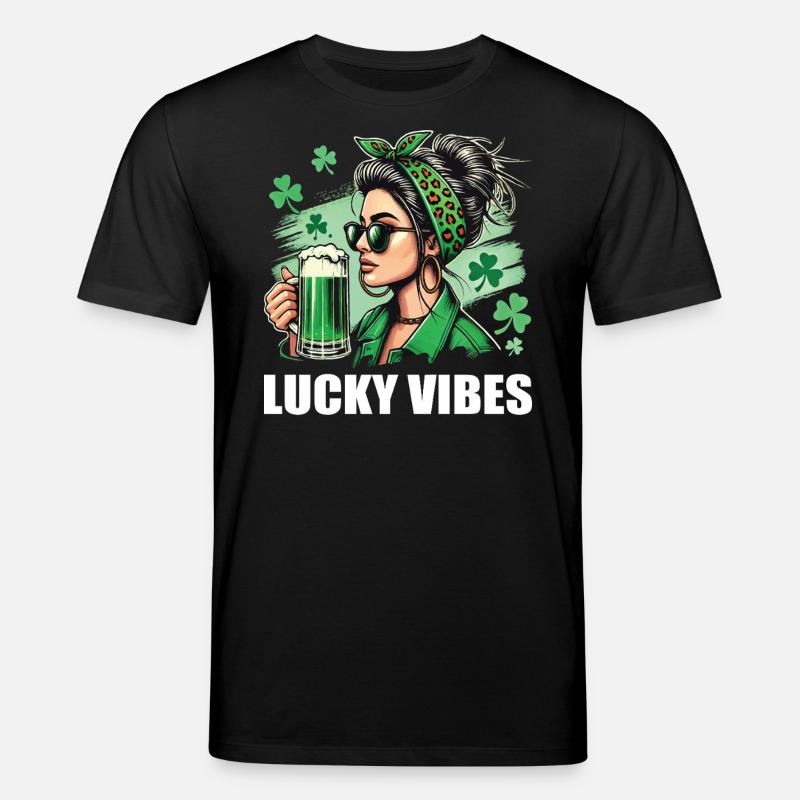 Saint-Patrick : style Lucky Vibes - T-shirt bio CREATOR Stanley/Stella Unisexe - noir