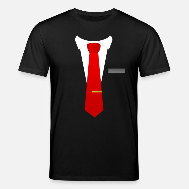 Rote Krawatte Anzug - Stanley/Stella Unisex Bio-T-Shirt CREATOR  - Schwarz