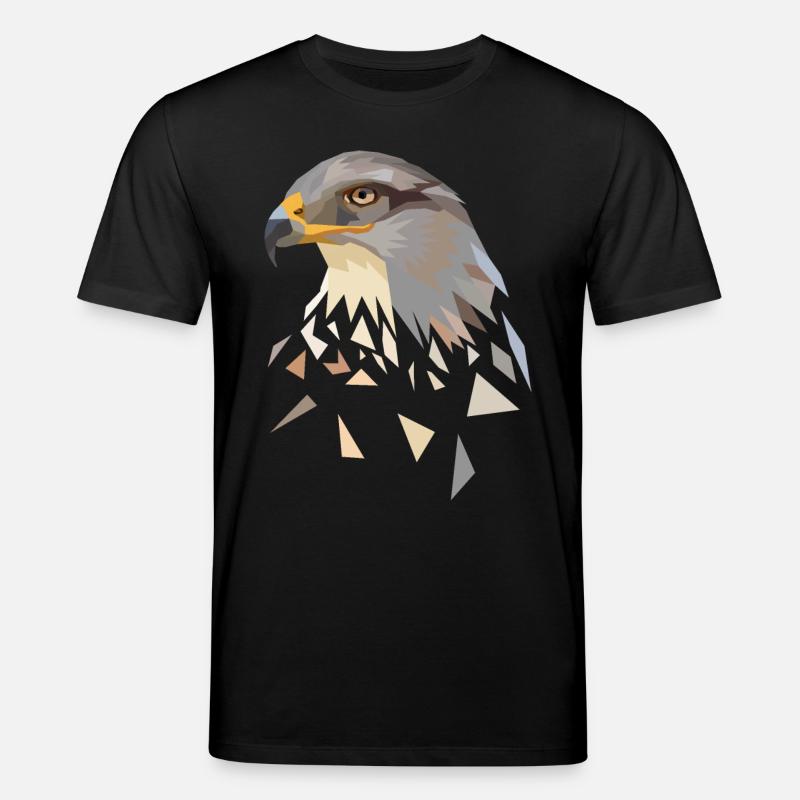 Adler geometrisch Low Poly Adlerkopf - Stanley/Stella Unisex Bio-T-Shirt CREATOR  - Schwarz