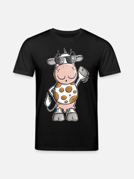 Cool cow with sunglasses - Stanley/Stella CREATOR Unisex Organic T-Shirt - black