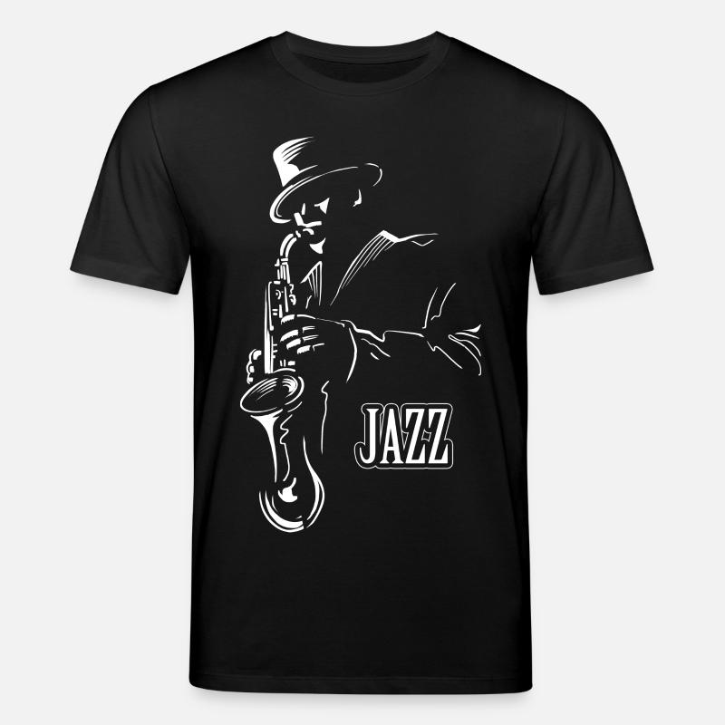 Jazz Sax Noir et Blanc - T-shirt bio CREATOR Stanley/Stella Unisexe - noir