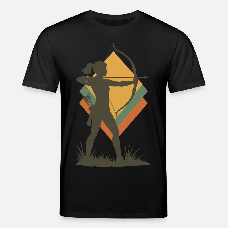Bogenschießen Bogen Ziel Bogenschütze Silhouette - Stanley/Stella Unisex Bio-T-Shirt CREATOR  - Schwarz