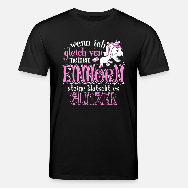 Einhorn Glitzer - Stanley/Stella Unisex Bio-T-Shirt CREATOR  - Schwarz