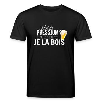 Moi la pression je la subis pas je la bois - T-shirt bio CREATOR Stanley/Stella Unisexe - noir - Devant - Alina (178cm) & Michal (187cm)