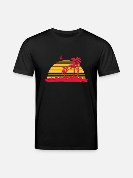 sunset island - Stanley/Stella CREATOR Unisex Organic T-Shirt - black