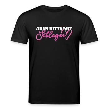 Schlagerherz Aber bitte mit Schlager - Stanley/Stella Unisex Bio-T-Shirt CREATOR  - Schwarz - Vorne - Alina (178cm) & Michal (187cm)