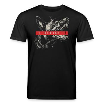 BEWARE Malinois | by NatureBark - Stanley/Stella Unisex Bio-T-Shirt CREATOR  - Schwarz - Vorne - Alina (178cm) & Michal (187cm)