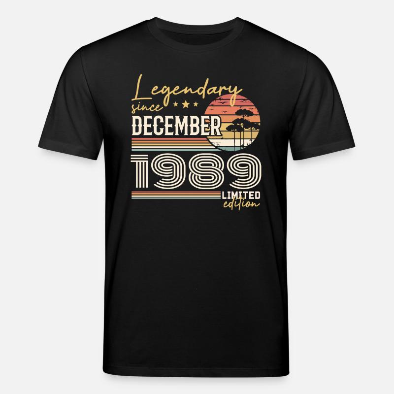 Cadeau 36e Anniversaire Décembre 1989 - T-shirt bio CREATOR Stanley/Stella Unisexe - noir
