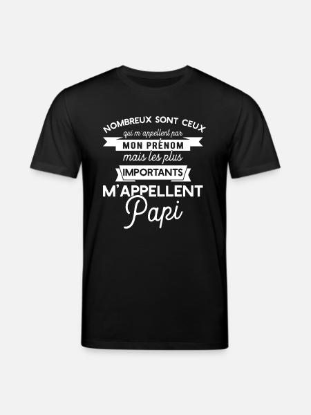 papi t-shirt cadeau papy - T-shirt bio CREATOR Stanley/Stella Unisexe - noir