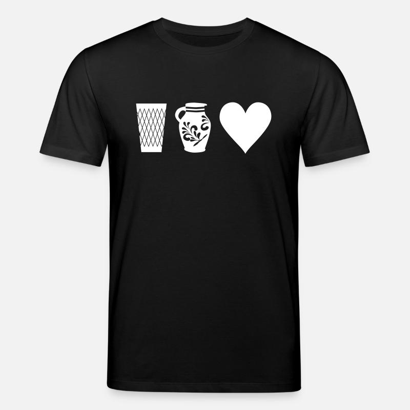 Geripptes Bembel Love - Stanley/Stella Unisex Bio-T-Shirt CREATOR  - Schwarz