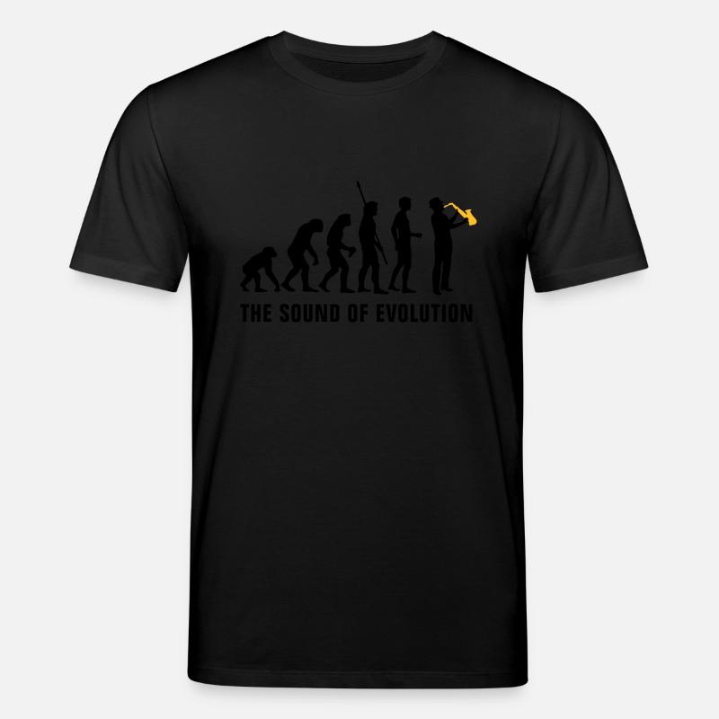evolution_saxophon_b_2c - T-shirt bio CREATOR Stanley/Stella Unisexe - noir