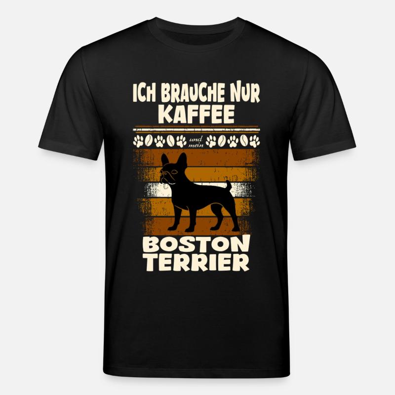 Café Boston Terrier - T-shirt bio CREATOR Stanley/Stella Unisexe - noir