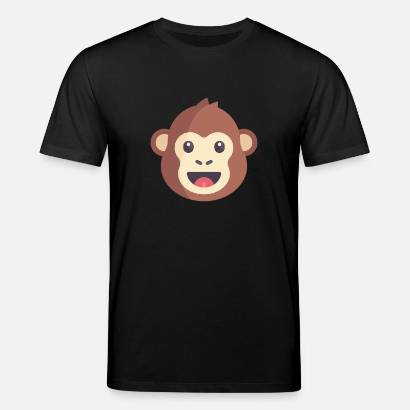 brauner Affen Emoticon - Stanley/Stella Unisex Bio-T-Shirt CREATOR  - Schwarz