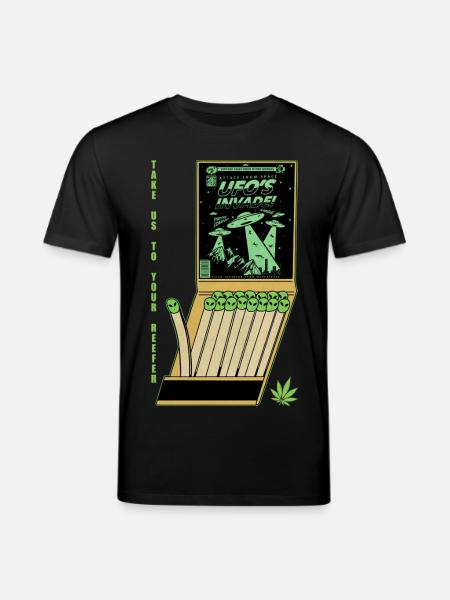 UFO Invasion Vintage Poster Design - Stanley/Stella CREATOR Unisex Organic T-Shirt - black