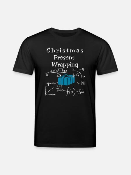 Funny Math Christmas Present Wrapping - Stanley/Stella CREATOR Unisex Organic T-Shirt - black