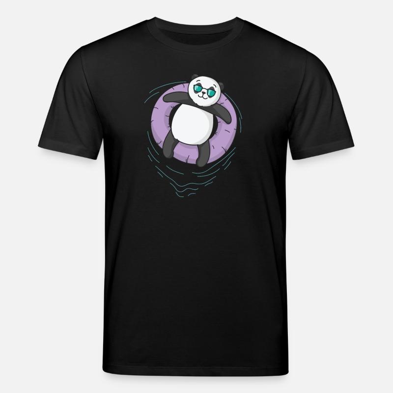 Panda beim Chillen - Stanley/Stella Unisex Bio-T-Shirt CREATOR  - Schwarz
