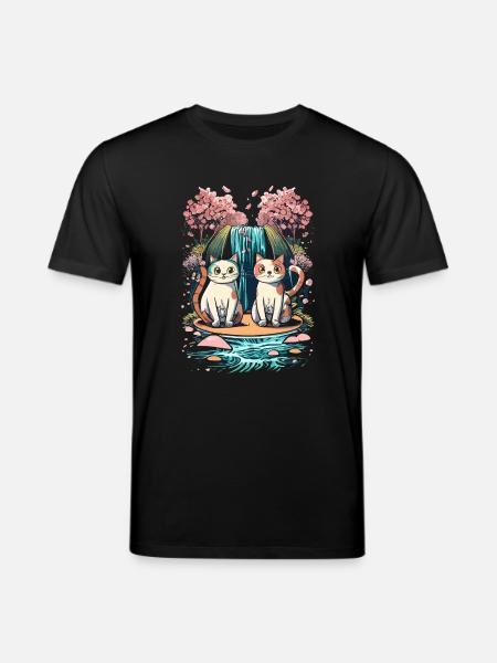 cute kawaii kitten japan - Stanley/Stella CREATOR Unisex Organic T-Shirt - black