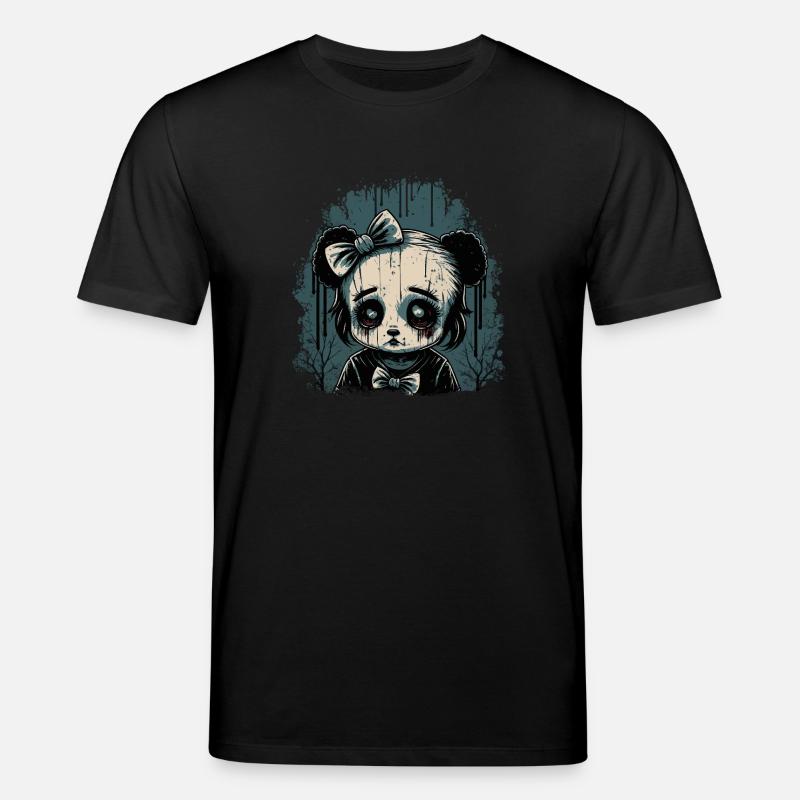 Trauriges Gothic Panda Mädchen - Stanley/Stella Unisex Bio-T-Shirt CREATOR  - Schwarz