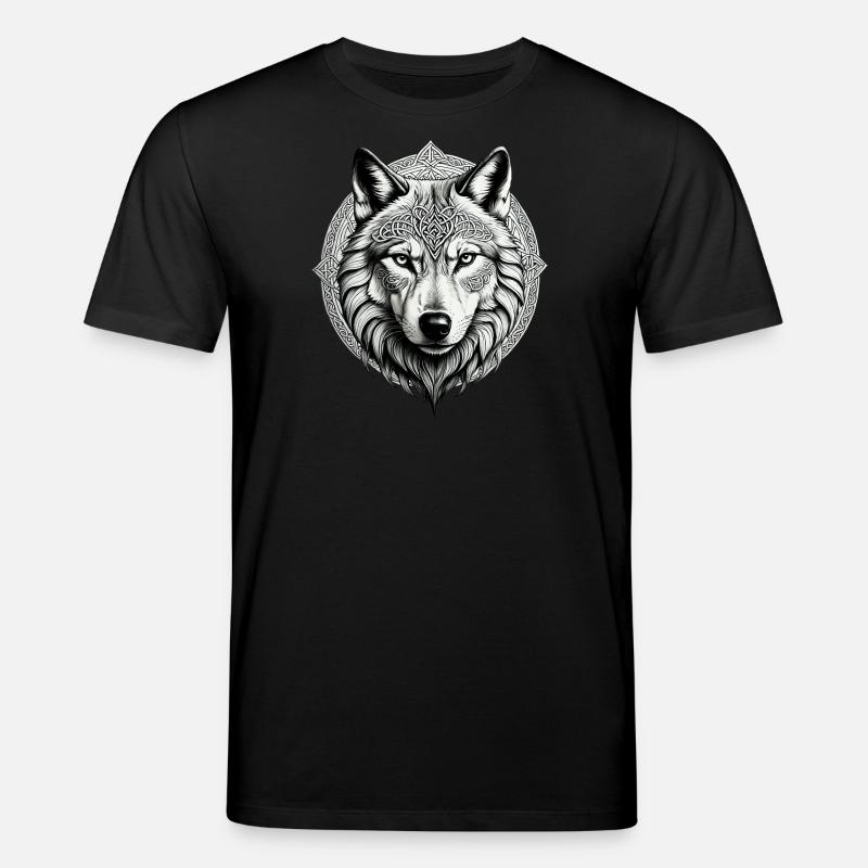Loup avec nœud celtique 01 - T-shirt bio CREATOR Stanley/Stella Unisexe - noir
