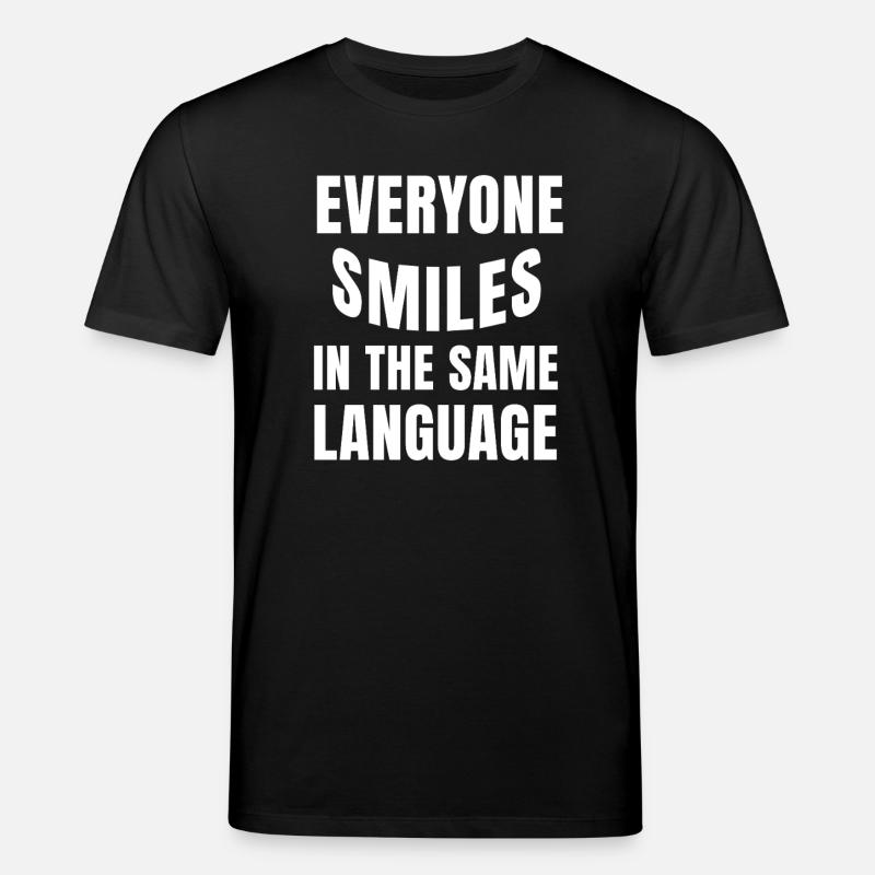 Smiling connects statement humanity - Stanley/Stella CREATOR Unisex Organic T-Shirt - black