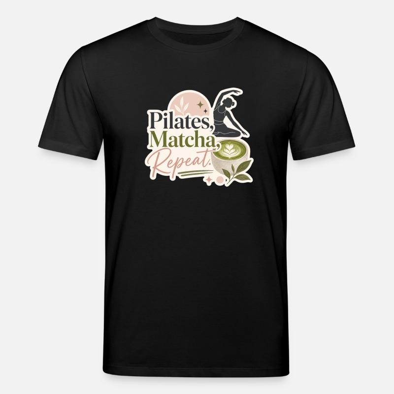 Pilates - Matcha - Repeat - Stanley/Stella CREATOR Unisex Organic T-Shirt - black