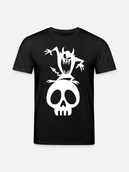 Skull and white demon - Stanley/Stella CREATOR Unisex Organic T-Shirt - black