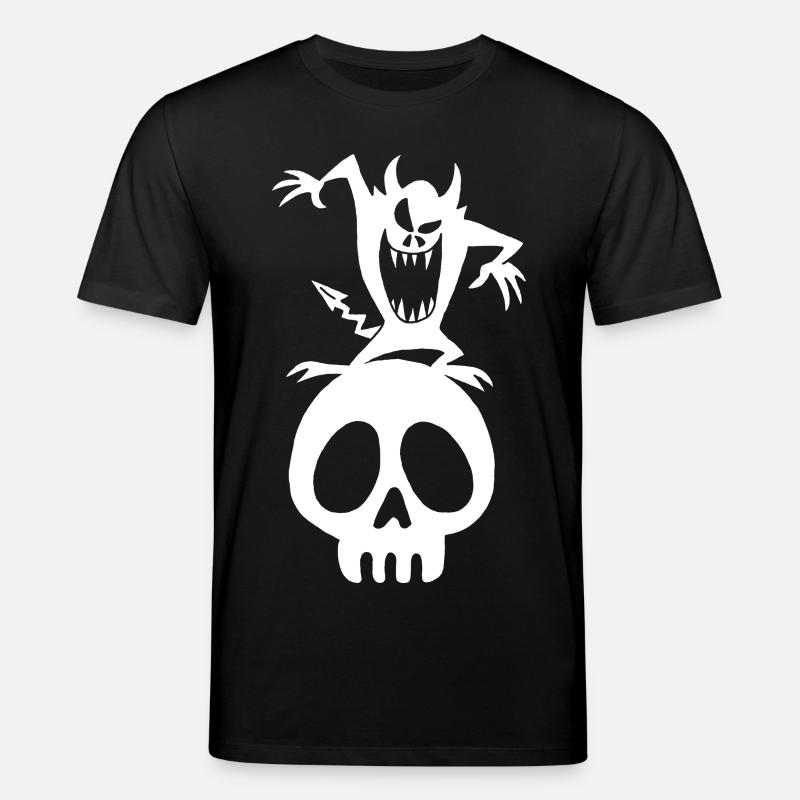 Crâne et démon blanc - T-shirt bio CREATOR Stanley/Stella Unisexe - noir